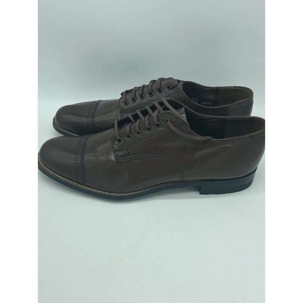 Stacy Adams Men Size 9D Brown Leather Cap Toe Oxford Dress Shoes‎ Classic Formal